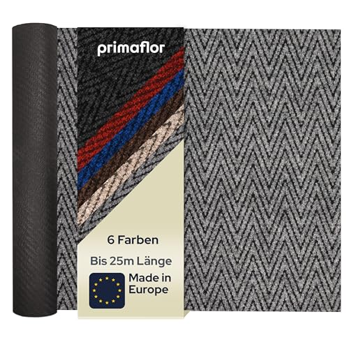 Primaflor Sauberlauf NOBILIS - Grau - 1,00m x 5,00m | Schmutzfangläufer Meterware | Rutschhemmender Teppichläufer für Flur & Eingangsbereich | Zuschneidbarer Schmutzfangteppich von Primaflor - Ideen in Textil