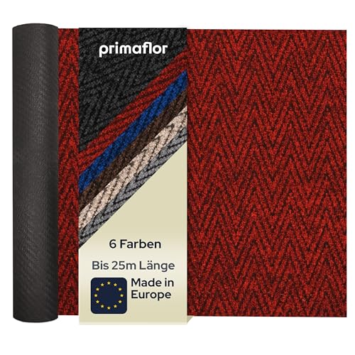 Primaflor Sauberlauf NOBILIS - Rot - 1,00m x 3,50m | Schmutzfangläufer Meterware | Rutschhemmender Teppichläufer für Flur & Eingangsbereich | Zuschneidbarer Schmutzfangteppich von Primaflor - Ideen in Textil