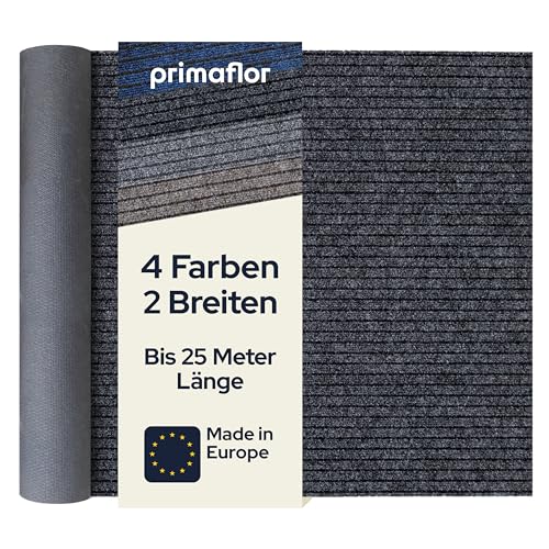 Primaflor Sauberlauf nach Maß - Atlas, Anthrazit, 1,00m x 15,00m, Rutschfester Schmutzfangläufer Meterware, Robuster Küchenläufer, Zuschneidbarer Teppichläufer, Eingangsmatte für Flur & Windfang von Primaflor - Ideen in Textil