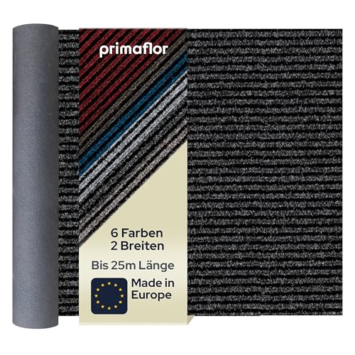 Primaflor Sauberlauf nach Maß - Magnum, Anthrazit, 2,00m x 20,00m, Rutschfester Schmutzfangläufer Meterware, Robuster Küchenläufer, Zuschneidbarer Teppichläufer, Eingangsmatte für Flur und Windfang von Primaflor - Ideen in Textil