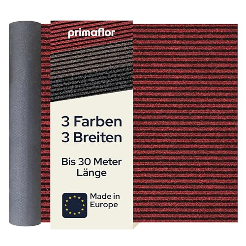 Primaflor Schmutzfangläufer Gin - Rot - 80 x 750 cm – Strapazierfähige Matte mit rutschfestem Gummirücken für sicheren Halt – Ideal für Eingangsbereiche von Primaflor - Ideen in Textil