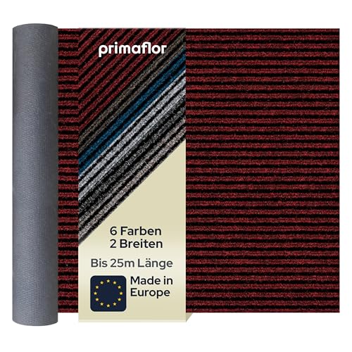Primaflor Sauberlauf nach Maß - Magnum, Rot, 1,00m x 3,50m, Rutschfester Schmutzfangläufer Meterware, Robuster Küchenläufer, Zuschneidbarer Teppichläufer, Eingangsmatte für Flur und Windfang von Primaflor - Ideen in Textil