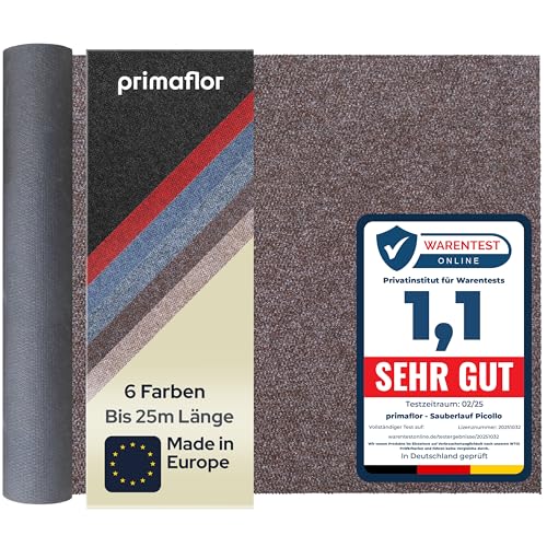 Primaflor Sauberlauf - PICOLLO, Braun, 2,00m x 3,00m, Rutschfester Schmutzfangläufer Meterware, Robuster Küchenläufer nach Maß, Zuschneidbarer Teppichläufer, Eingangsmatte für Flur und Windfang Primaflor Sauberlauf - PICOLLO, Braun, 2,00m x 3,00m, Rutschfester Schmutzfangläufer Meterware, Robuster Küchenläufer nach Maß, Zuschneidbarer Teppichläufer, Eingangsmatte für Flur und Windfang von Primaflor - Ideen in Textil