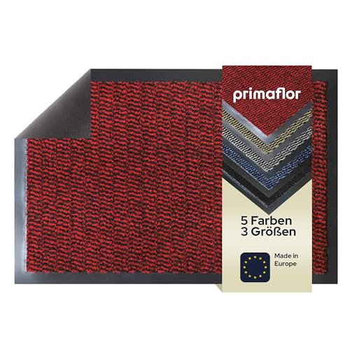 Primaflor Schmutzfangmatte Leyla – Rot | 90x120 cm | rutschfeste Fußmatte | Dünne Türmatte für Flur & Eingang | Türvorleger mit Gummirand von Primaflor - Ideen in Textil