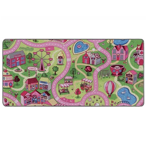 Primaflor Interaktiver Spielteppich Sweet City - 160x200 cm, Made in Europe Kinderteppich mit Straßenmotiv, Hochwertiger Straßen-Teppich für Kinder- und Spielzimmer, Spielmatte für Jungen und Mädchen von Primaflor - Ideen in Textil