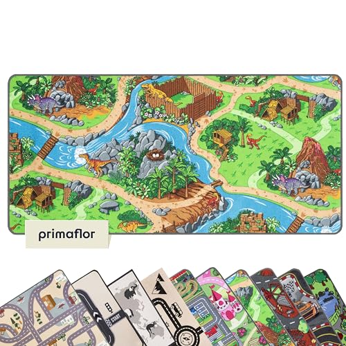 Primaflor Spielteppich mit Dino-Design - Spielteppich für Kinder 95 x 133 cm - pflegeleichter Kinderteppich mit Straßen Primaflor Spielteppich mit Dino-Design - Spielteppich für Kinder 95 x 133 cm - pflegeleichter Kinderteppich mit Straßen von Primaflor - Ideen in Textil