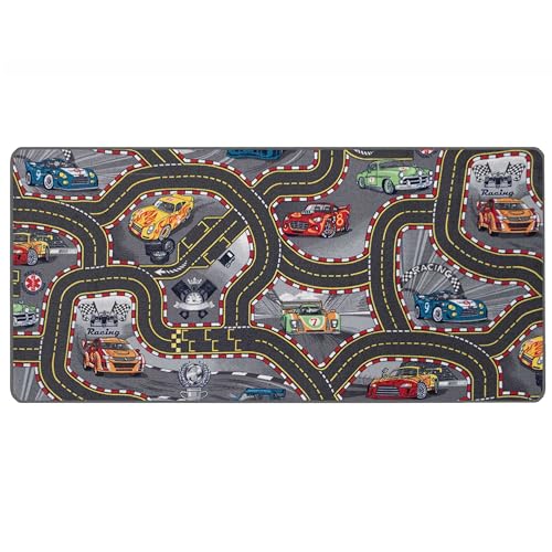 Primaflor Spielteppich mit Straßen - Cars, 140x200 cm, Robuster Kinder-Teppich, Hochwertiger Straßenteppich für das Kinderzimmer, Spielmatte Jungen/Mädchen von Primaflor - Ideen in Textil