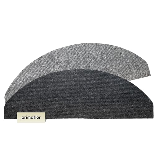 Primaflor Stufenmatte Basic - Anthrazit, 5er Set, Selbstklebende Teppenmatte Halbrund, Rutschhemmender Treppenschutz, optimal für Renovierung und Umzug von Primaflor - Ideen in Textil