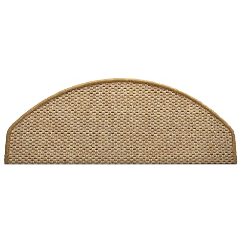 Primaflor Stufenmatte Natura - Sisal, 15er Set, Selbstklebende Teppenmatte Halbrund, Rutschhemmender Treppenschutz für Innen in Sisal-Optik von Primaflor - Ideen in Textil