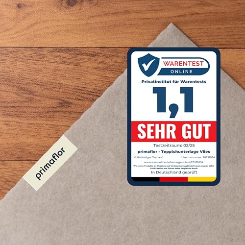 Primaflor VLIES-Stop Plus – 60x120 cm – rutschfeste Teppich-Unterlage für sicheren Halt, zuschneidbare Anti-Rutsch-Matte, Gleitschutz für Teppich von Primaflor - Ideen in Textil
