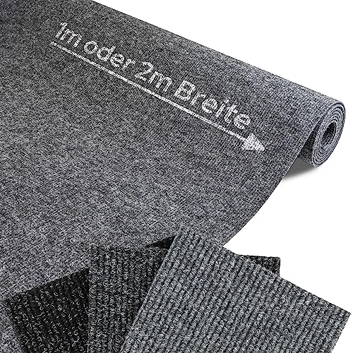 Primaflor Rips-Nadelfilz als Meterware - GLADIATOR, Grau, MUSTER, Schwer Entflammbarer, Gerippter Bodenbelag. Robuster Teppich-Boden von Primaflor - Ideen in Textil