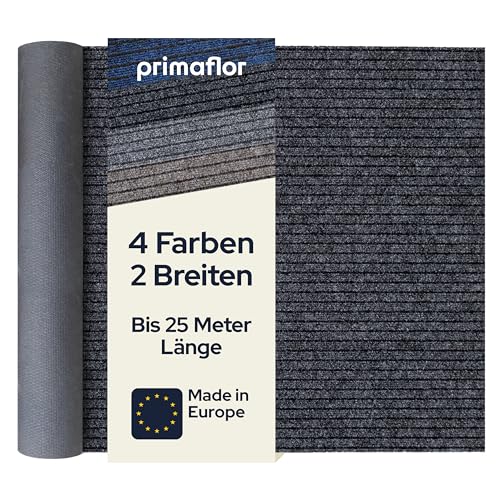 Primaflor Sauberlauf - Atlas, Anthrazit, 1,00m x 5,00m, Rutschfester Schmutzfangläufer Meterware, Robuster Küchenläufer nach Maß, Zuschneidbarer Teppichläufer, Eingangsmatte für Flur & Windfang von Primaflor - Ideen in Textil