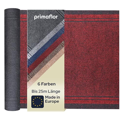 Primaflor Sauberlauf - Malaga, Rot, 0,66m x 4,00m, Rutschfester Schmutzfangläufer Meterware, Schmaler Küchen-Läufer nach Maß, Zuschneidbarer Teppichläufer, Eingangsmatte für Flur und Windfang von Primaflor - Ideen in Textil