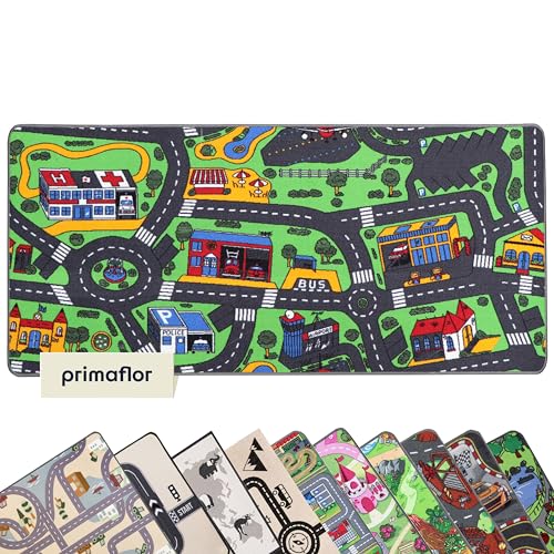 Primaflor Interaktiver Spielteppich - 140 x 200 cm, City, Made in Europe Kinderteppich mit Straßenmotiv, Hochwertiger Straßen-Teppich für Kinder- & Spielzimmer, Spielmatte für Jungen & Mädchen von Primaflor - Ideen in Textil