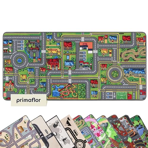 Primaflor Interaktiver Spielteppich - 140 x 200 cm, Streets, Made in Europe Kinderteppich mit Straßenmotiv, Hochwertiger Straßen-Teppich für Kinder- & Spielzimmer, Spielmatte für Jungen & Mädchen von Primaflor - Ideen in Textil