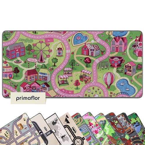 Primaflor Interaktiver Spielteppich - 140 x 200 cm, Sweet City, Made in Europe Kinderteppich mit Straßenmotiv, Hochwertiger Straßen-Teppich für Kinder- & Spielzimmer, Spielmatte für Jungen & Mädchen von Primaflor - Ideen in Textil