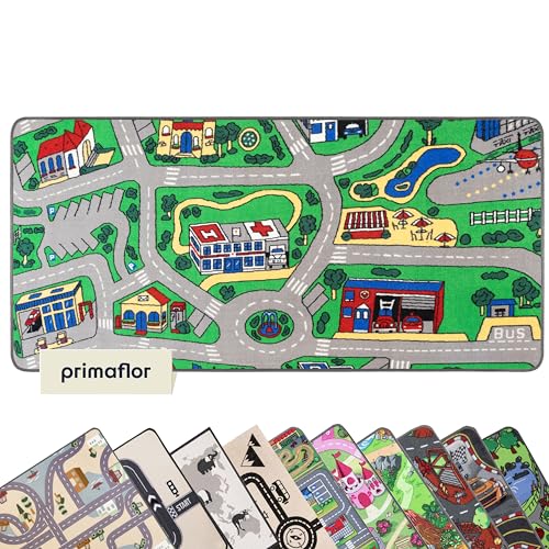 Primaflor Interaktiver Spielteppich - 160 x 200 cm, City, Made in Europe Kinderteppich mit Straßenmotiv, Hochwertiger Straßen-Teppich für Kinder- & Spielzimmer, Spielmatte für Jungen & Mädchen von Primaflor - Ideen in Textil