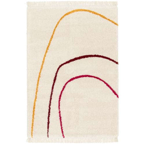 Teppich MIRAGE | Symbolic Lines 120 x 170 CM – Weicher Hochflor Teppich mit Fransen, antistatisch & Oeko-Tex, Ethno Design, Wohnzimmerteppich, Fußbodenheizung geeignet, bunt, 30mm Florhöhe Teppich MIRAGE | Symbolic Lines 120 x 170 CM – Weicher Hochflor Teppich mit Fransen, antistatisch & Oeko-Tex, Ethno Design, Wohnzimmerteppich, Fußbodenheizung geeignet, bunt, 30mm Florhöhe von Primaflor - Ideen in Textil