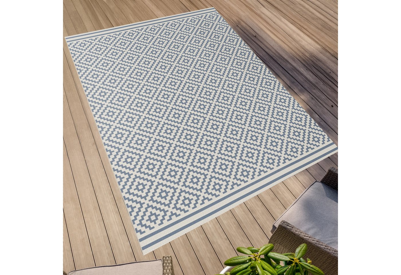 Primaflor-Ideen in Textil Teppich Outdoorteppich ELDORADO Quadra, rechteckig, Höhe: 4 mm, Flachgewebe, Rauten, Scandi, In- und Outdoor geeignet, wasserfest Primaflor-Ideen in Textil Teppich Outdoorteppich ELDORADO Quadra, rechteckig, Höhe: 4 mm, Flachgewebe, Rauten, Scandi, In- und Outdoor geeignet, wasserfest von Primaflor-Ideen in Textil