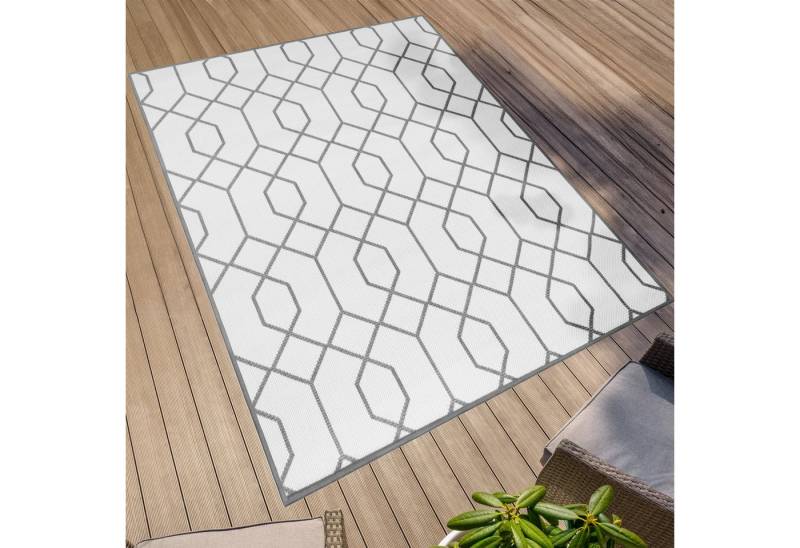 Primaflor-Ideen in Textil Teppich Outdoorteppich REVERSO - Geo River, rechteckig, Höhe: 5 mm, Wendeteppich, modernes Design, In- und Outdoor geeignet, wasserfest von Primaflor-Ideen in Textil