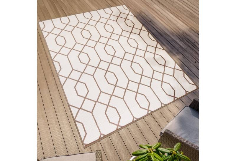 Primaflor-Ideen in Textil Teppich Outdoorteppich REVERSO - Geo River, rechteckig, Höhe: 5 mm, Wendeteppich, modernes Design, In- und Outdoor geeignet, wasserfest von Primaflor-Ideen in Textil