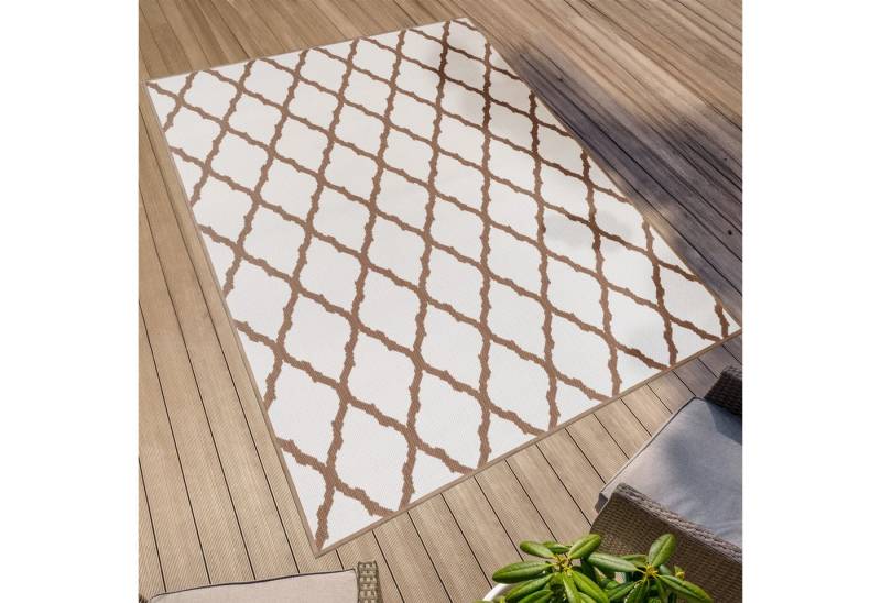 Primaflor-Ideen in Textil Teppich Outdoorteppich REVERSO - Round Rhombus, rechteckig, Höhe: 5 mm, Wendeteppich, Rauten Design, In- und Outdoor geeignet, wasserfest von Primaflor-Ideen in Textil