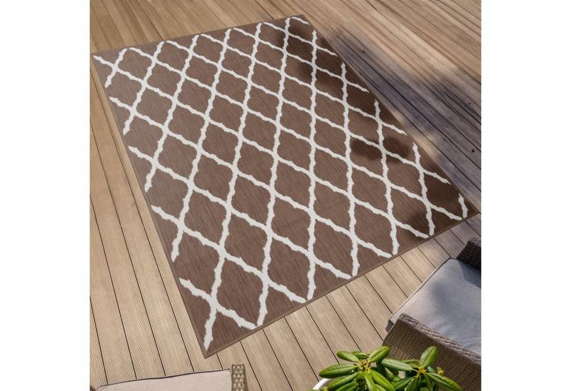 Primaflor-Ideen in Textil Teppich Outdoorteppich REVERSO - Round Rhombus, rechteckig, Höhe: 5 mm, Wendeteppich, Rauten Design, In- und Outdoor geeignet, wasserfest von Primaflor-Ideen in Textil