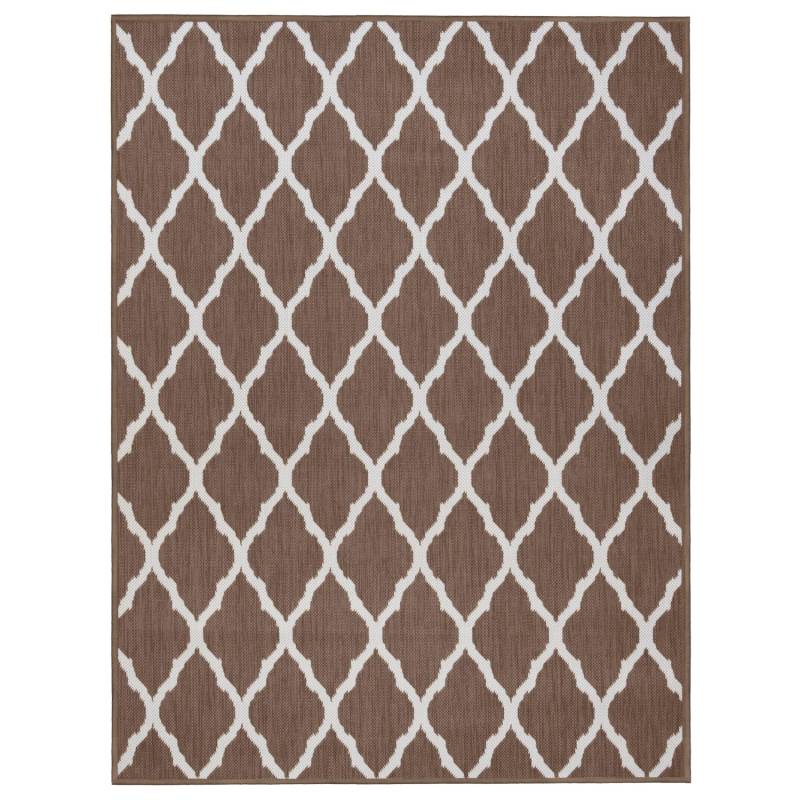 Primaflor In- und Outdoorteppich Reverso Round Rhombus Braun 120x160cm von Primaflor