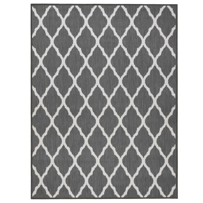 Primaflor In- und Outdoorteppich Reverso Round Rhombus Grau 200x280cm von Primaflor