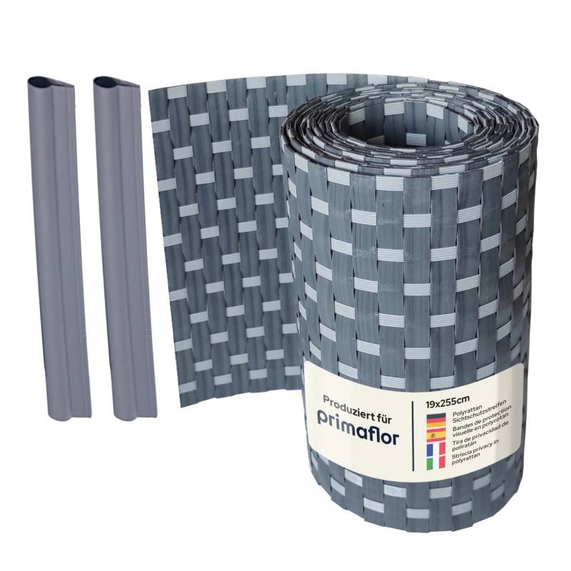 Primaflor Sichtschutzstreifen Polyrattan Anthrazit/Grau von Primaflor