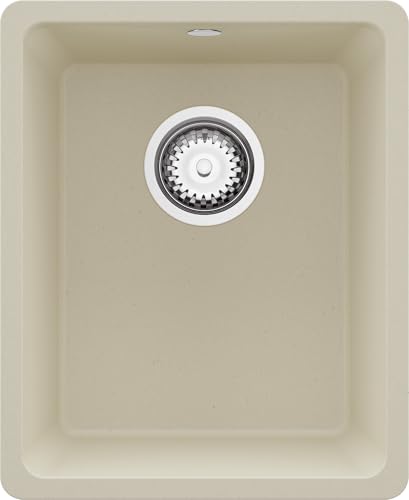PRIMAGRAN Spülbecken Beige 36x44cm, Granitspüle 1 Becken + Ablauf-Set, Küchenspüle ab 40er Unterschrank - Venedig Slim Easy PRIMAGRAN Spülbecken Beige 36x44cm, Granitspüle 1 Becken + Ablauf-Set, Küchenspüle ab 40er Unterschrank - Venedig Slim Easy von Primagran