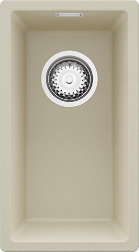 PRIMAGRAN Unterbauspüle Granit Beige 26x47cm, Spülbecken 1 Becken + Ablauf-Set, Granitspüle ab 30er Unterschrank - London PRIMAGRAN Unterbauspüle Granit Beige 26x47cm, Spülbecken 1 Becken + Ablauf-Set, Granitspüle ab 30er Unterschrank - London von Primagran