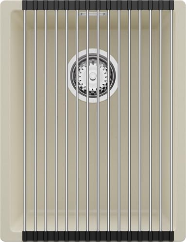 PRIMAGRAN Unterbauspüle Granit Beige 36x47cm, Spülbecken 1 Becken + Ablauf-Set + Aufrollbare Abtropffläche, Granitspüle ab 40er Unterschrank - London PRIMAGRAN Unterbauspüle Granit Beige 36x47cm, Spülbecken 1 Becken + Ablauf-Set + Aufrollbare Abtropffläche, Granitspüle ab 40er Unterschrank - London von Primagran