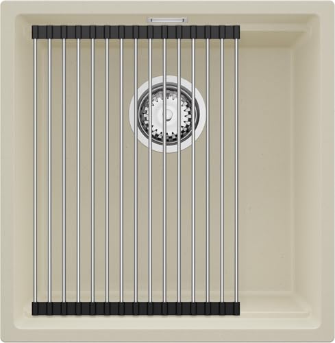 PRIMAGRAN Unterbauspüle Granit Beige 46x47cm, Spülbecken 1 Becken + Ablauf-Set + Aufrollbare Abtropffläche, Granitspüle ab 50er Unterschrank - Praga PRIMAGRAN Unterbauspüle Granit Beige 46x47cm, Spülbecken 1 Becken + Ablauf-Set + Aufrollbare Abtropffläche, Granitspüle ab 50er Unterschrank - Praga von Primagran