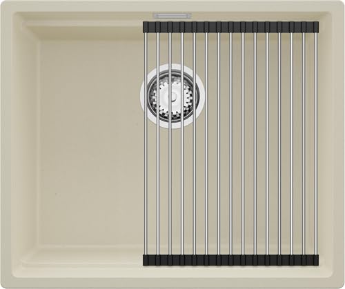 PRIMAGRAN Unterbauspüle Granit Beige 56x47cm, Spülbecken 1 Becken + Ablauf-Set + Aufrollbare Abtropffläche, Granitspüle ab 60er Unterschrank - Praga PRIMAGRAN Unterbauspüle Granit Beige 56x47cm, Spülbecken 1 Becken + Ablauf-Set + Aufrollbare Abtropffläche, Granitspüle ab 60er Unterschrank - Praga von Primagran