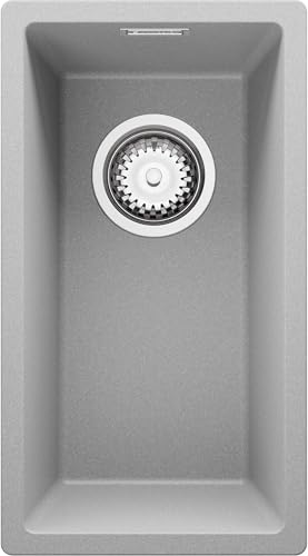 PRIMAGRAN Unterbauspüle Granit Grau 26x47cm, Spülbecken 1 Becken + Ablauf-Set, Granitspüle ab 30er Unterschrank - London PRIMAGRAN Unterbauspüle Granit Grau 26x47cm, Spülbecken 1 Becken + Ablauf-Set, Granitspüle ab 30er Unterschrank - London von Primagran