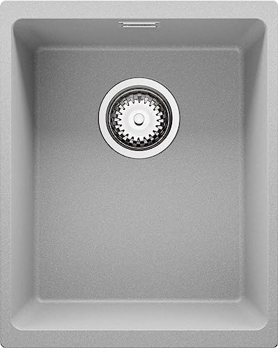 Unterbauspüle Grau 36 x 47 cm, Granitspüle + Siphon Klassisch, Spülbecken ab 40er Unterschrank, Küchenspüle von Primagran von Primagran