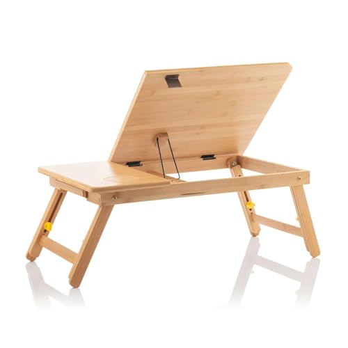 Primal Internet GmbH Serviertisch für Sofa & Bett | Beistelltisch klappbar mit zusätzlicher Arbeitsplatte | Mini-Arbeitstisch mobil, gesunder Teilzeit-Stehtisch von Primal Internet GmbH