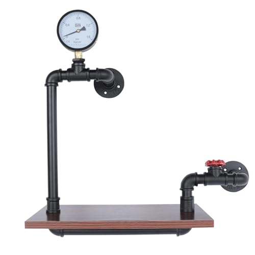 Primal Internet GmbH Wandregal Industrial Style Metall Schwarz | Kleines Regal 40 cm breit Industrie-Design | Schweberegal von Primal Internet GmbH