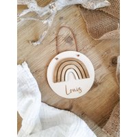 Kinderzimmer Schild | Türschild Wandschild Namensschild Geschenkidee Regenbogen 3D Mit Name von PrimalinaIShop