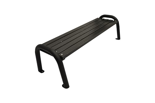 PRIMARIO Gartenbank Ohne Lehne Park Holz Massiv Sitz Garten Balkon Metall Wetterfest Robust Stabil Langlebig Gartenmöbel Erwachsene und Kinder Outdoor (Palisander, CE) von Primario Grande
