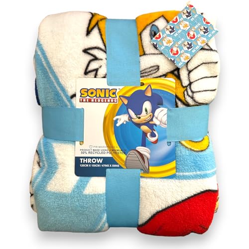 Primark Home - Superweiche Fleecedecke von Sonic mit offizieller Sega Lizenz - 120 x 150 cm von Primark Home