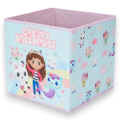 Primark Limited Gabbys Dollhouse Aufbewahrungsbox, Organizer für Kinder, 30 x 30 x 30 cm, offizielles Lizenzprodukt, Blau und Rosa von Primark Limited