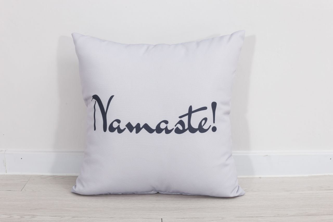 Hussen-Set Primaster Wendekissen Namaste 45 x 45 cm, grau, Primaster von Primaster