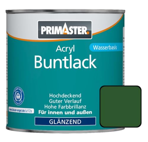 Primaster Acryl Buntlack 375ml Laubgrün Glänzend Wetterbeständig Holz & Metall von Primaster