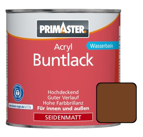 Primaster Acryl Buntlack 750ml Lehmbraun Seidenmatt Wetterbeständig Holz&Metall von Primaster