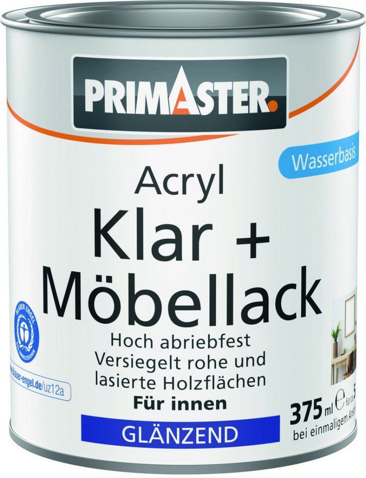 Primaster Acryl-Buntlack Primaster Acryl Klar + Möbellack 375 ml farblos von Primaster