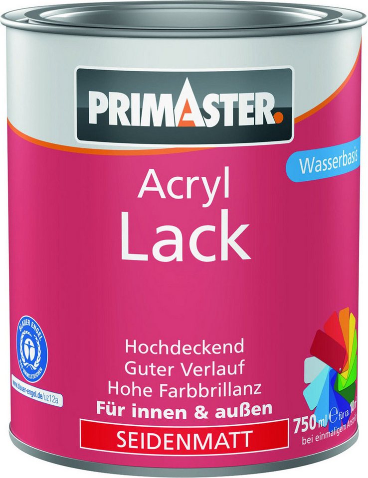 Primaster Acryl-Buntlack Primaster Acryl Lack feuerrot seidenmatt 750 ml von Primaster