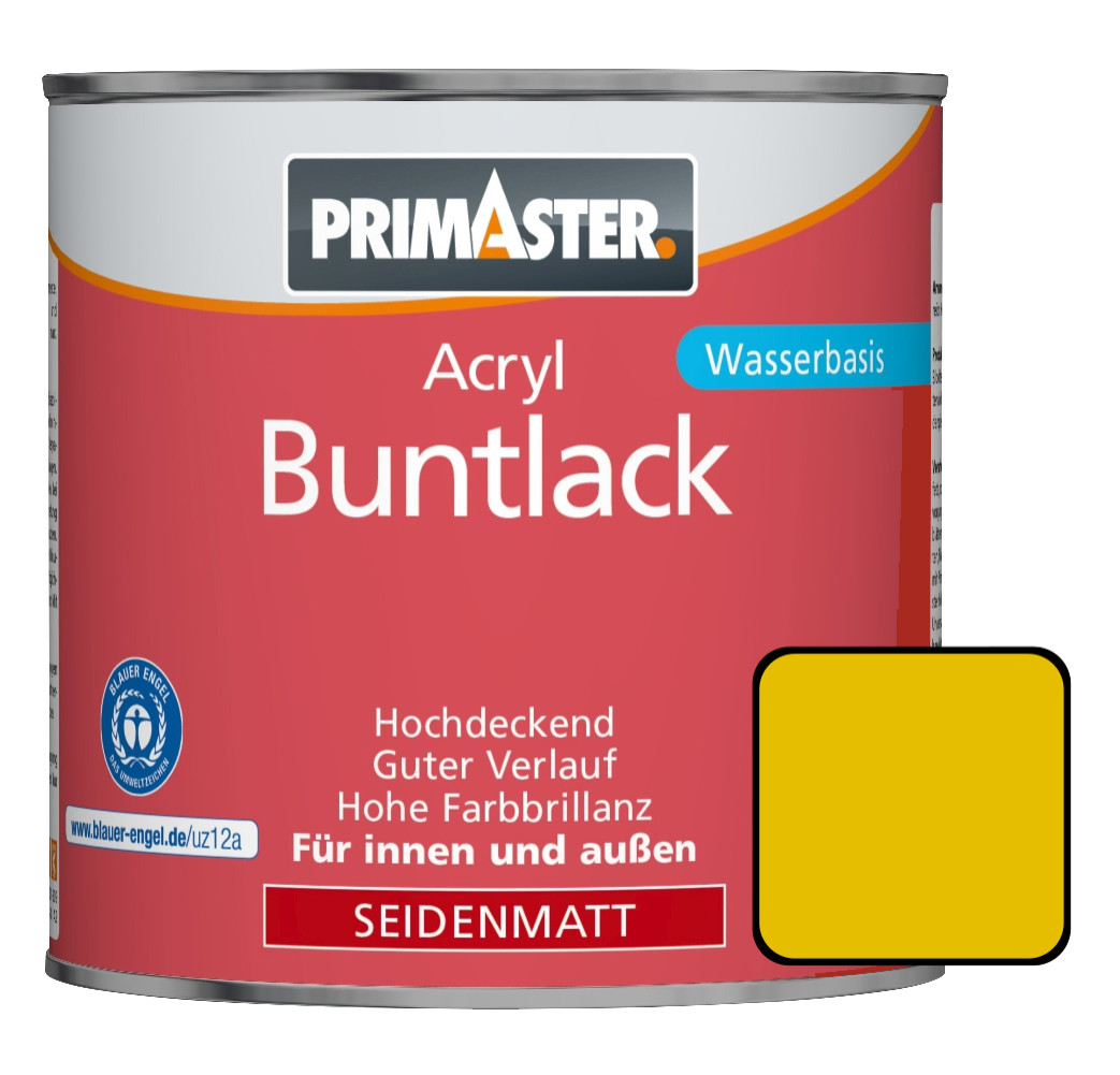 Primaster Acryl Buntlack RAL 1003 375 ml signalgelb seidenmatt von Primaster