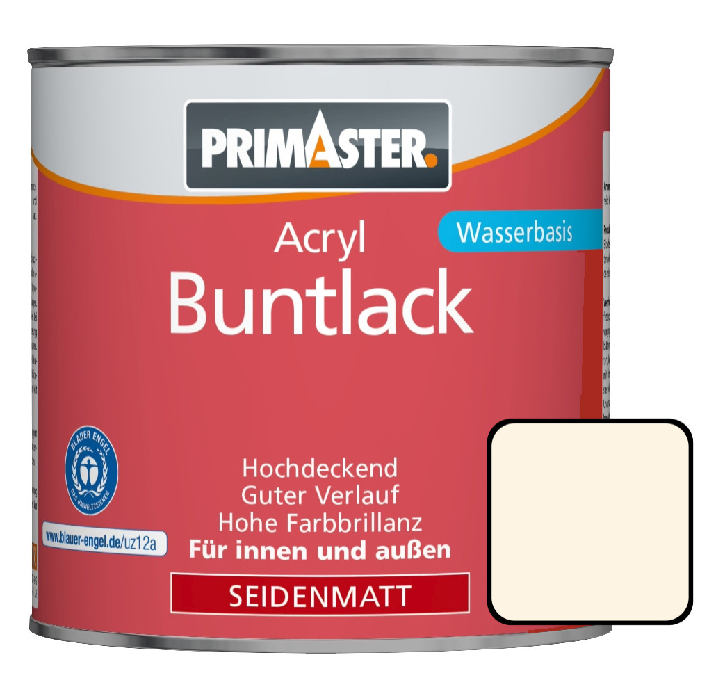 Primaster Acryl Buntlack RAL 9001 375 ml cremeweiß seidenmatt von Primaster